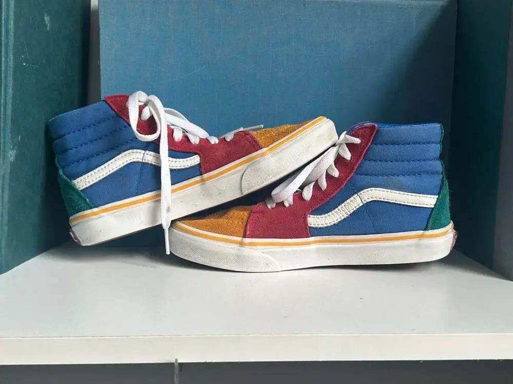 Vans Sk8-Hi Primary Block Colorblock High Top Skate Sneakers